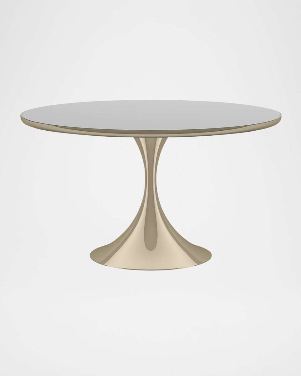 Semper 54" Round Dining Table, Whisper of Gold